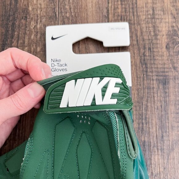 Nike D-Tack 7.0 Lineman Football Gloves Padded Green Mens Size 3XL FN0271-303 - Picture 3 of 11